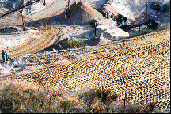 Imprints on steep hills